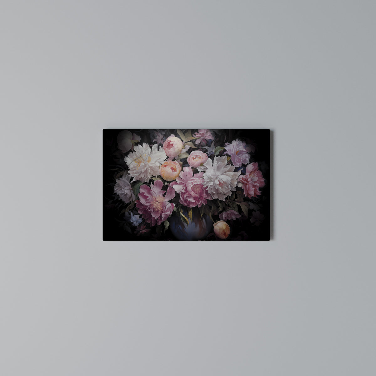 CRASHED PEONIES Cuadro en lienzo horizontal