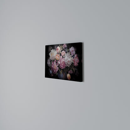 CRASHED PEONIES Cuadro en lienzo horizontal
