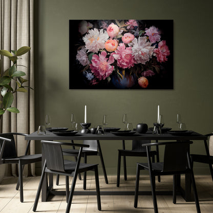 CRASHED PEONIES Cuadro en lienzo horizontal