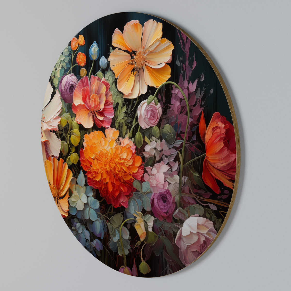 BLOOMING WILDERNESS Arte de pared redondo