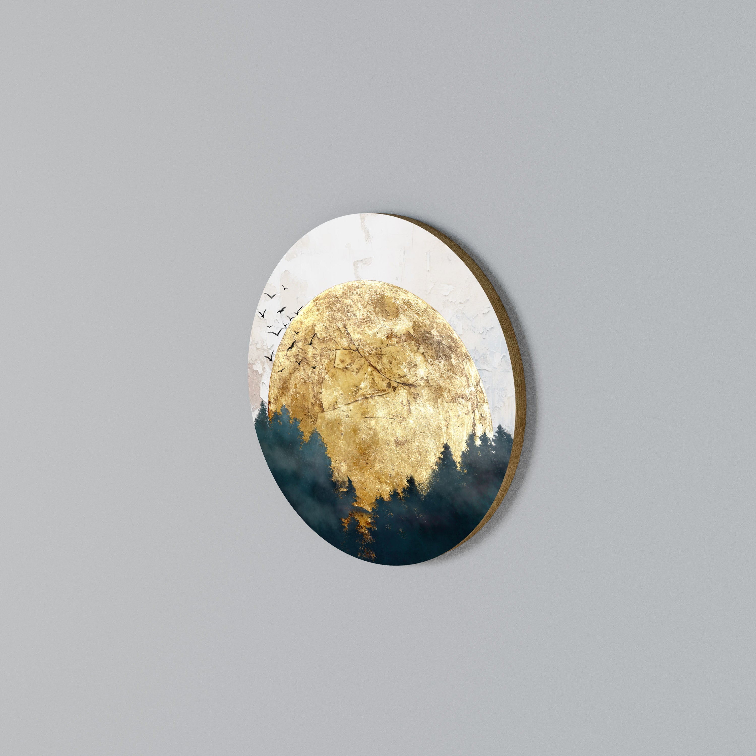 RISING MOON Round Wall Art