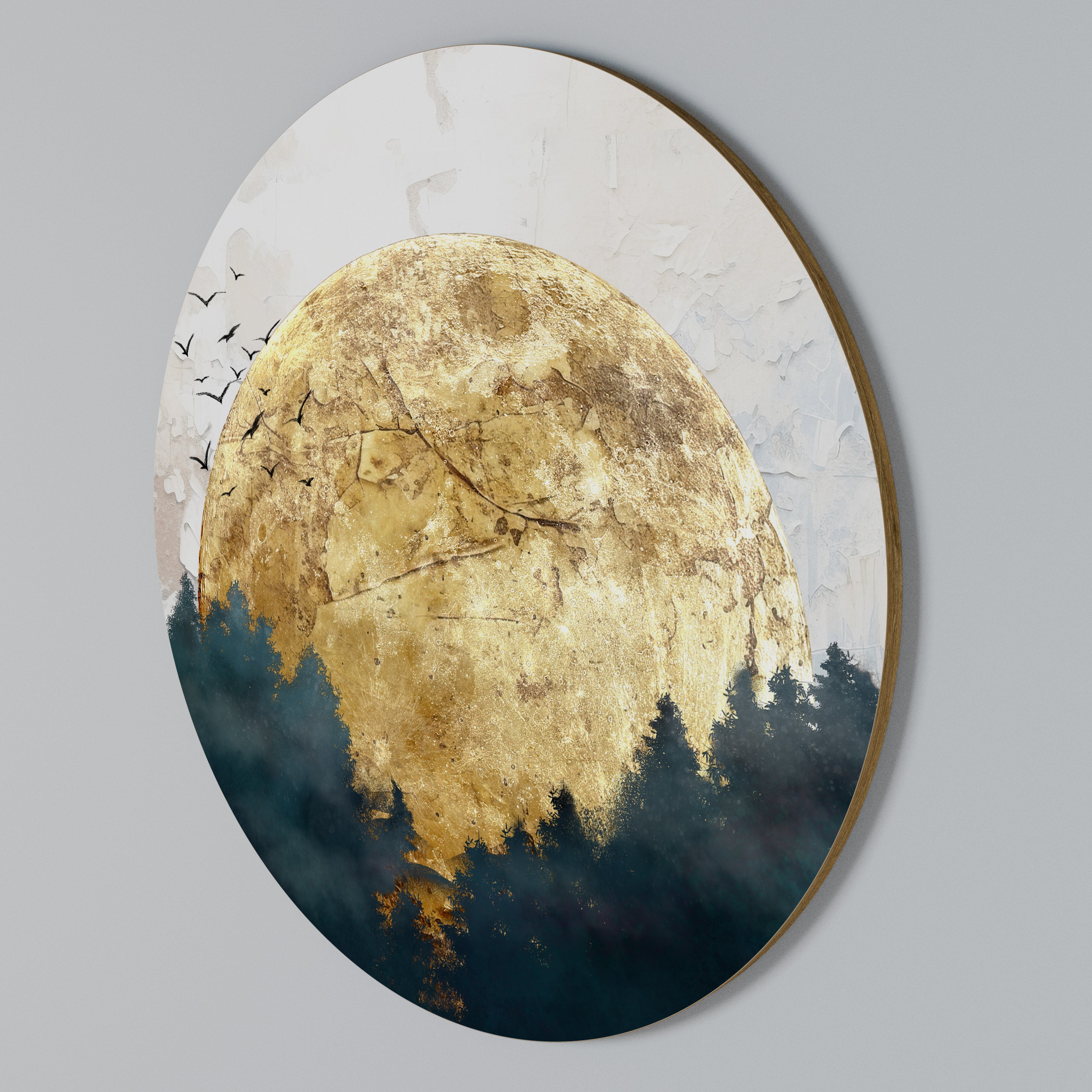 RISING MOON Round Wall Art