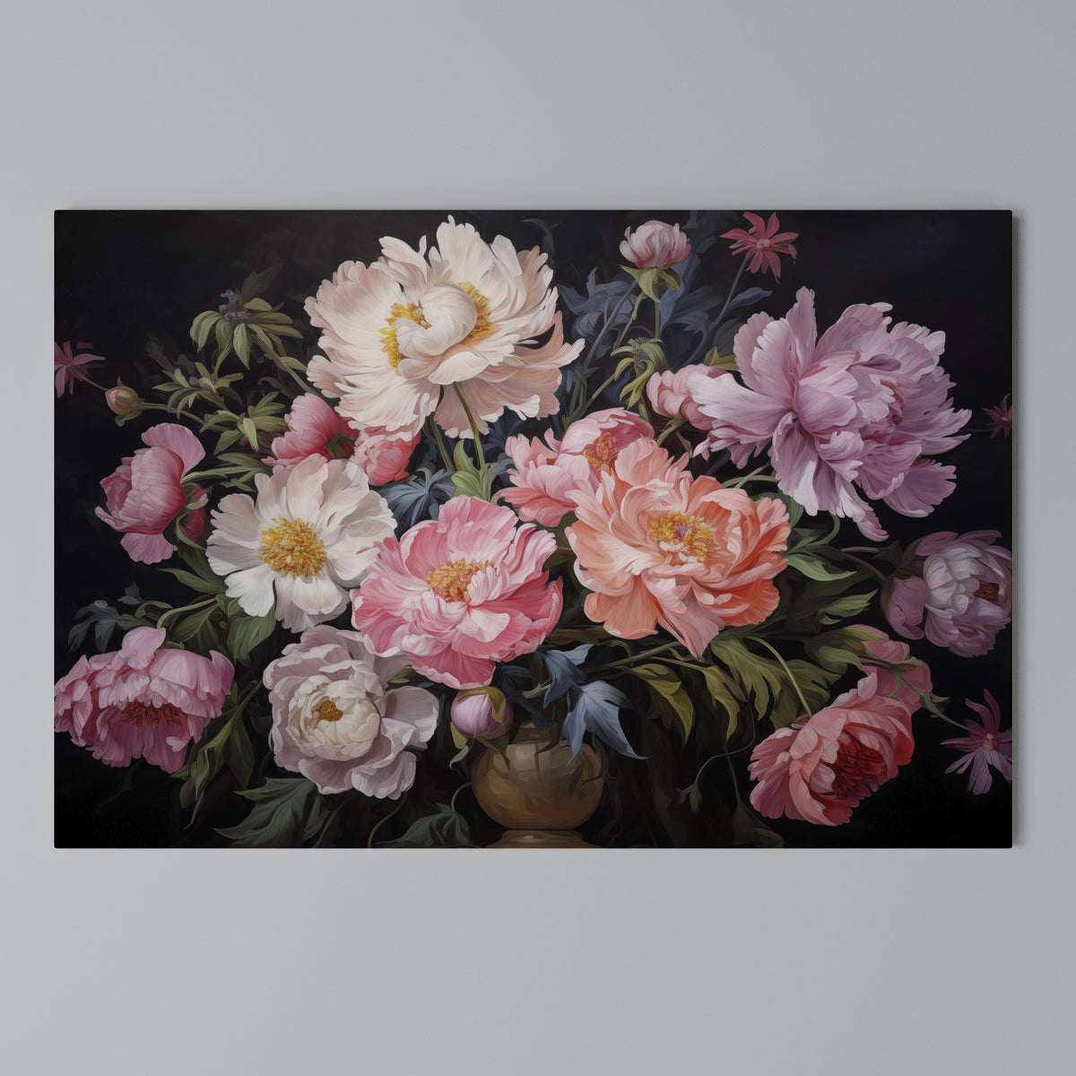 PEONIES BLOSSOM Cuadro en lienzo horizontal