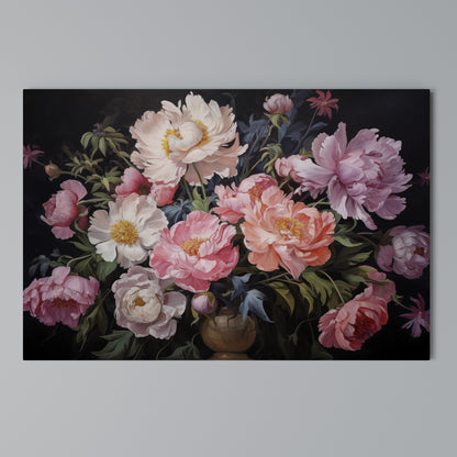 PEONIES BLOSSOM Cuadro en lienzo horizontal