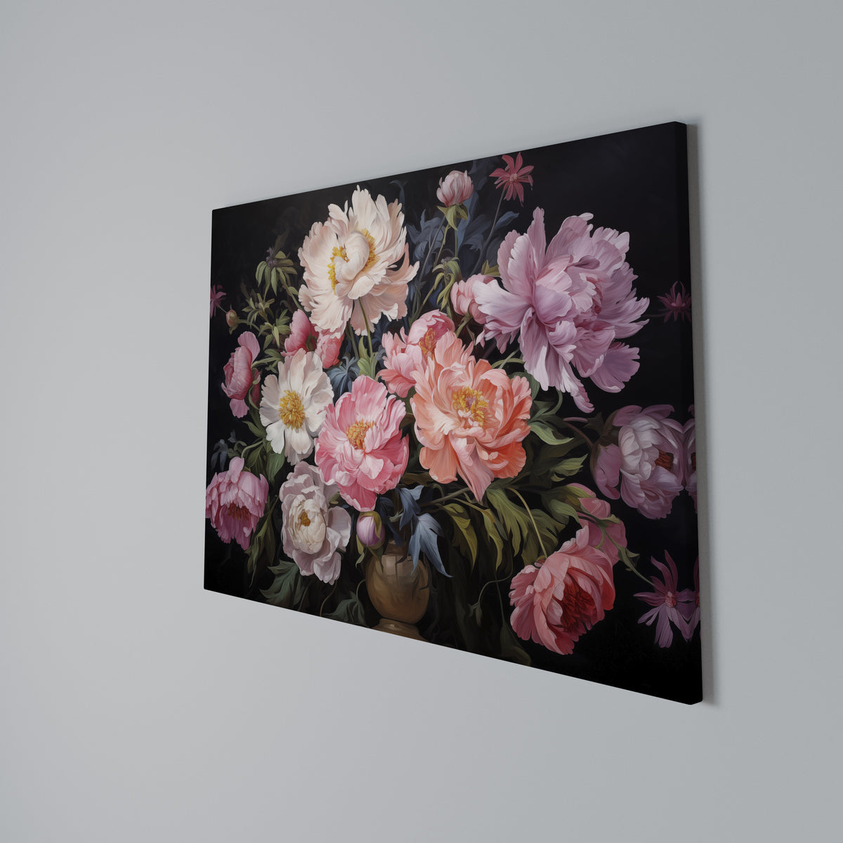 PEONIES BLOSSOM Cuadro en lienzo horizontal