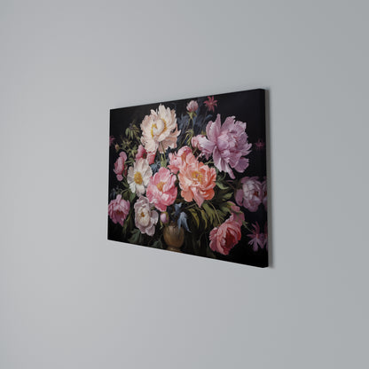 PEONIES BLOSSOM Cuadro en lienzo horizontal