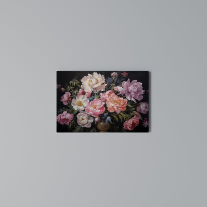 PEONIES BLOSSOM Cuadro en lienzo horizontal