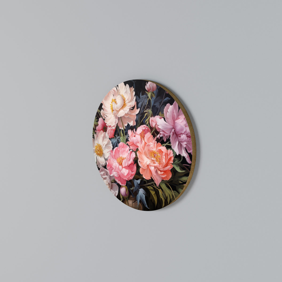 PEONIES BLOSSOM Arte de pared redondo