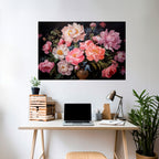 PEONIES BLOSSOM Peel and Stick Horizontal Poster
