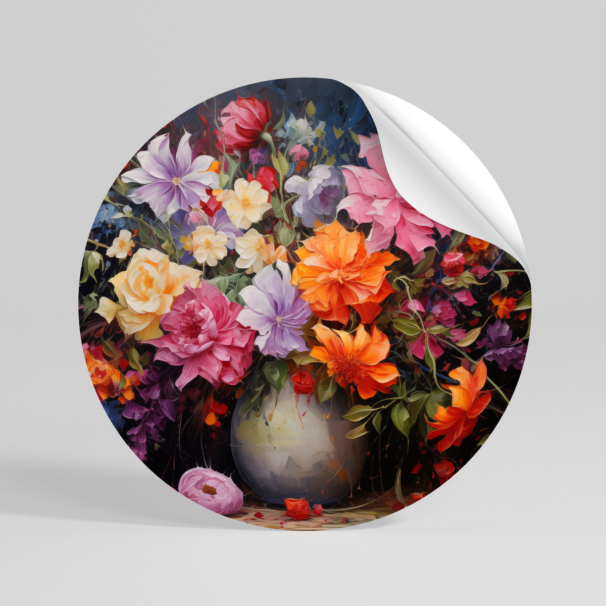 EUPHORIC BOUQUET Peel and Stick Round Sticker