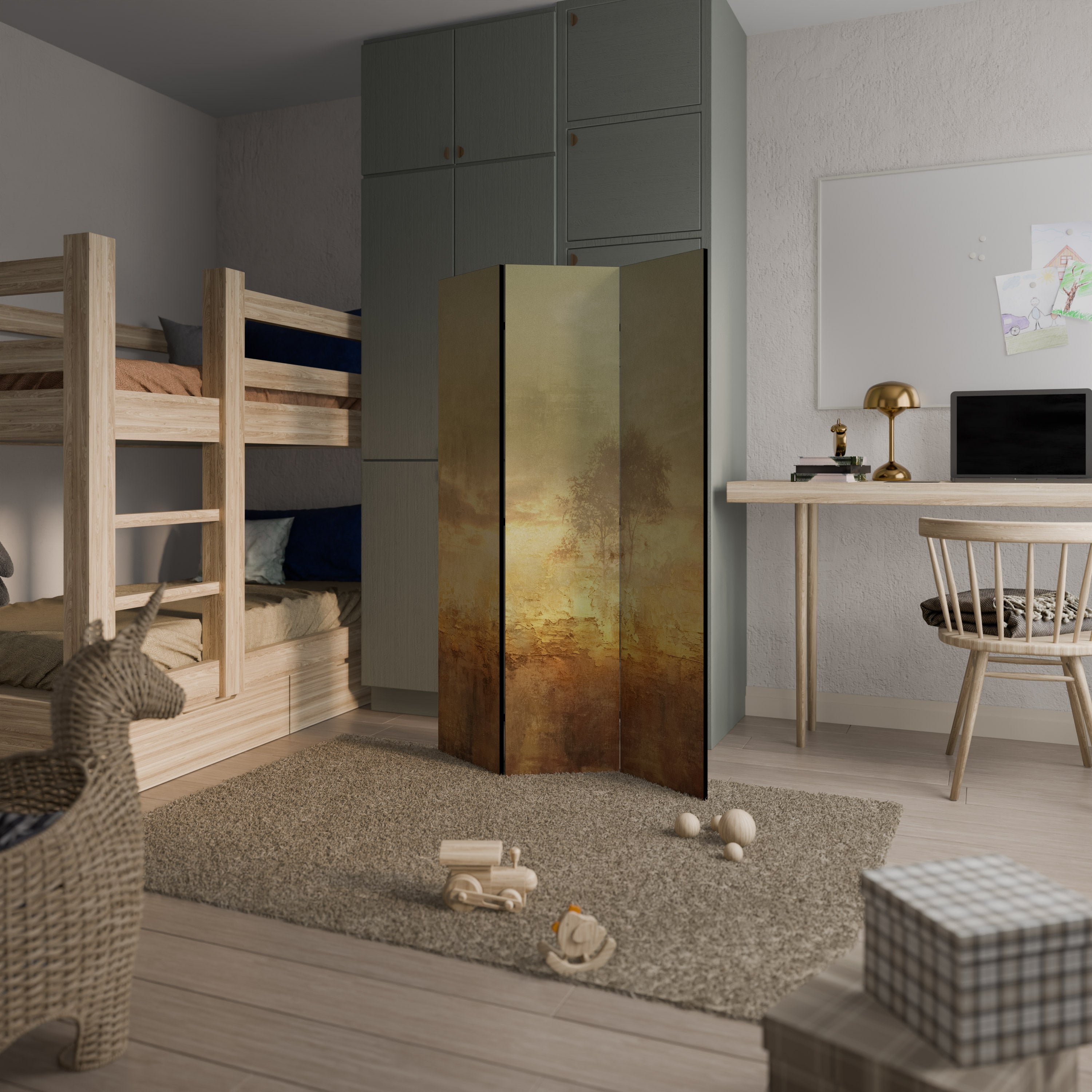 AMBER DREAMSCAPE Decorative 3-Panel Room Divider