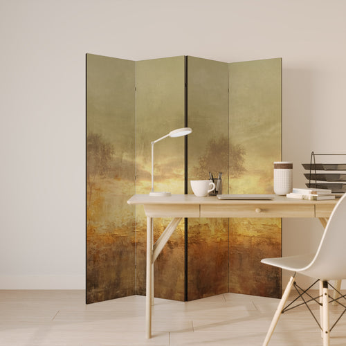 AMBER DREAMSCAPE Decorative 4-Panel Room Divider