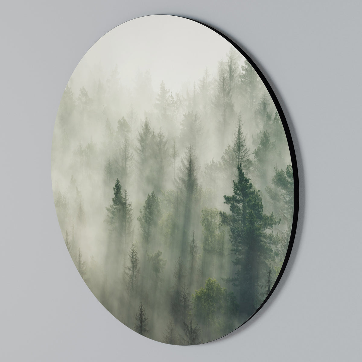 MISTY FOREST Arte de pared redondo