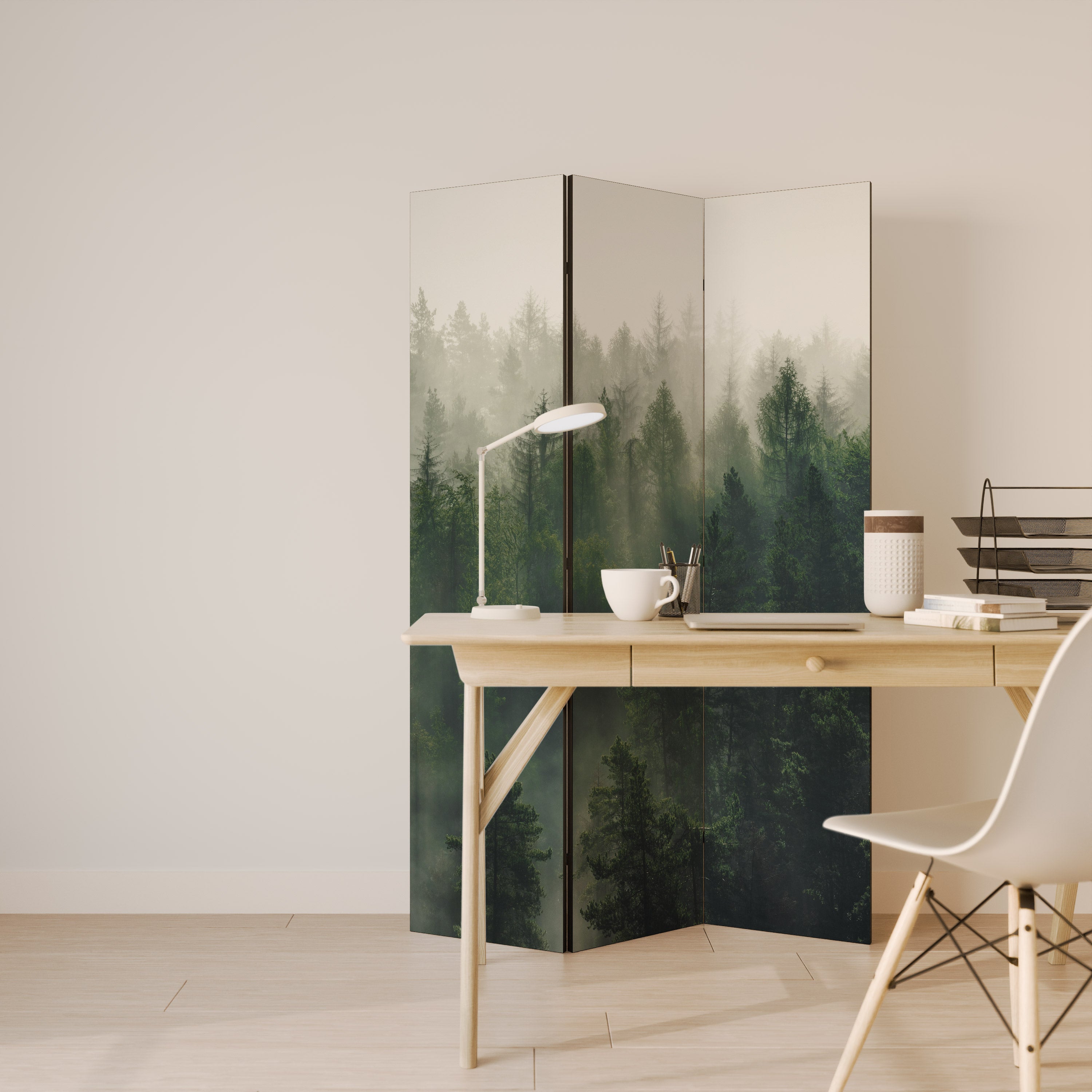 MISTY FOREST Decorative 3-Panel Room Divider