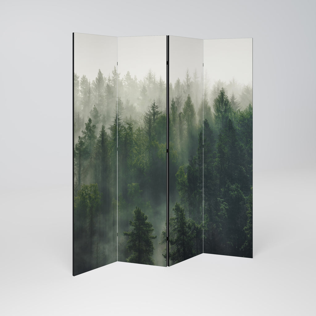 MISTY FOREST Biombo de 4 paneles
