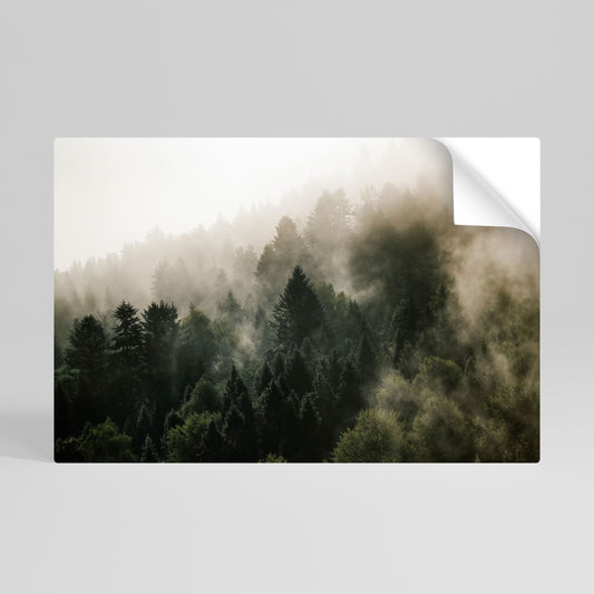 MISTY HIGHLANDS Póster adhesivo horizontal