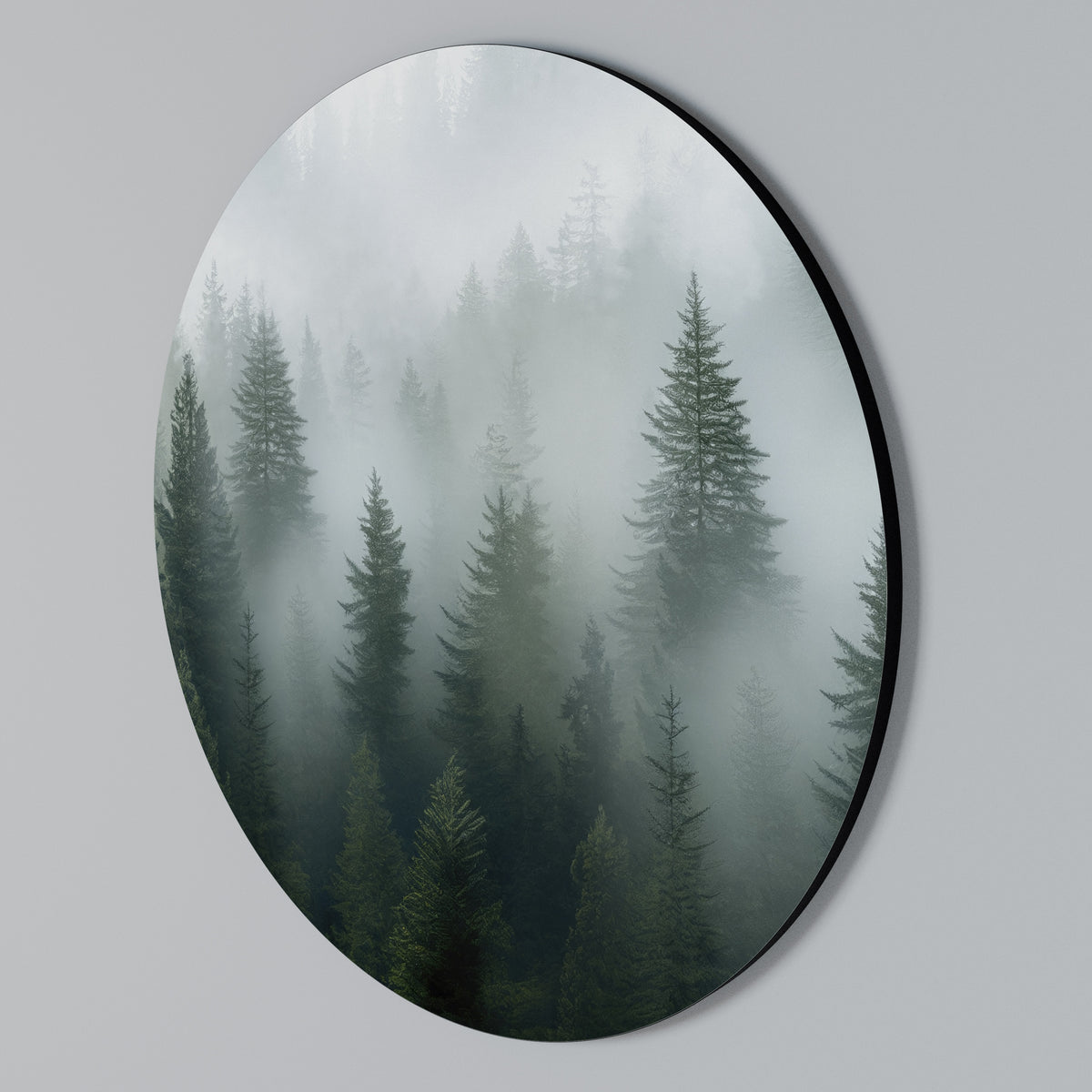 FOGGY CREST Arte de pared redondo
