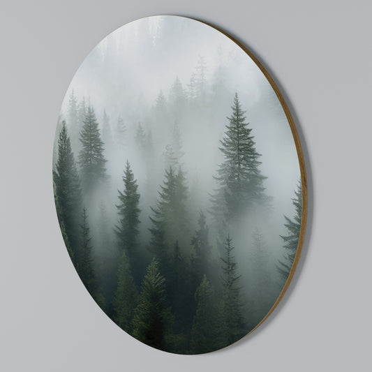 FOGGY CREST Arte de pared redondo
