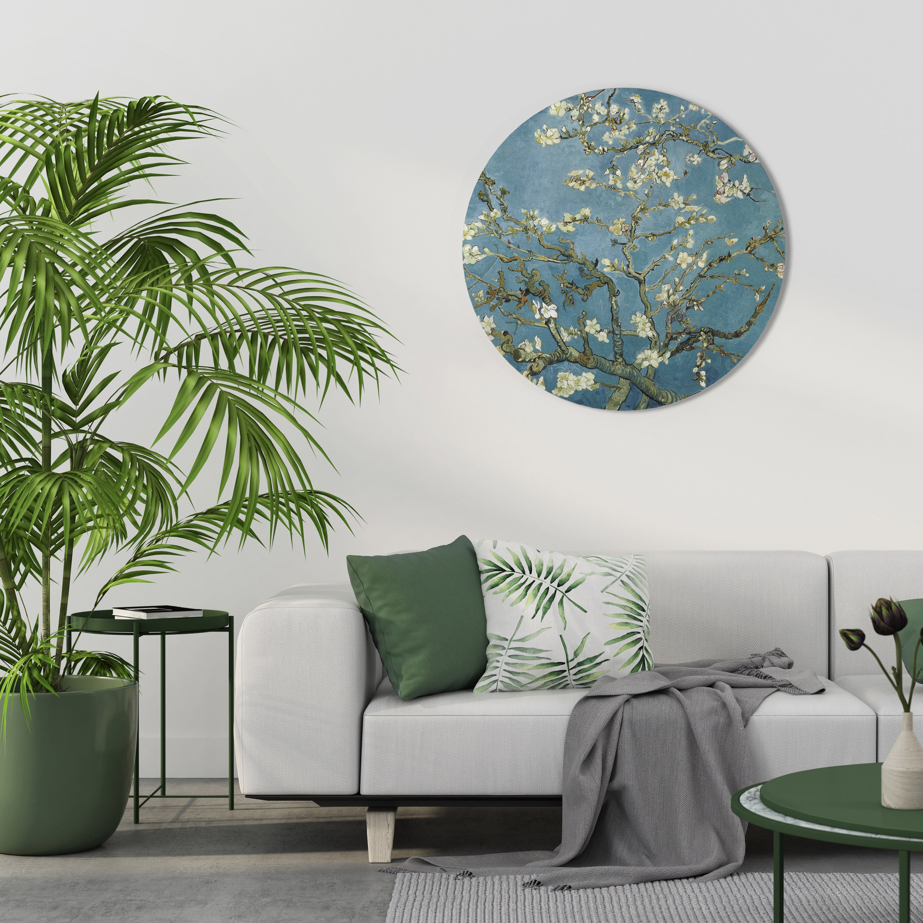 Arte de pared redondo FLOR DE ALMENDRO