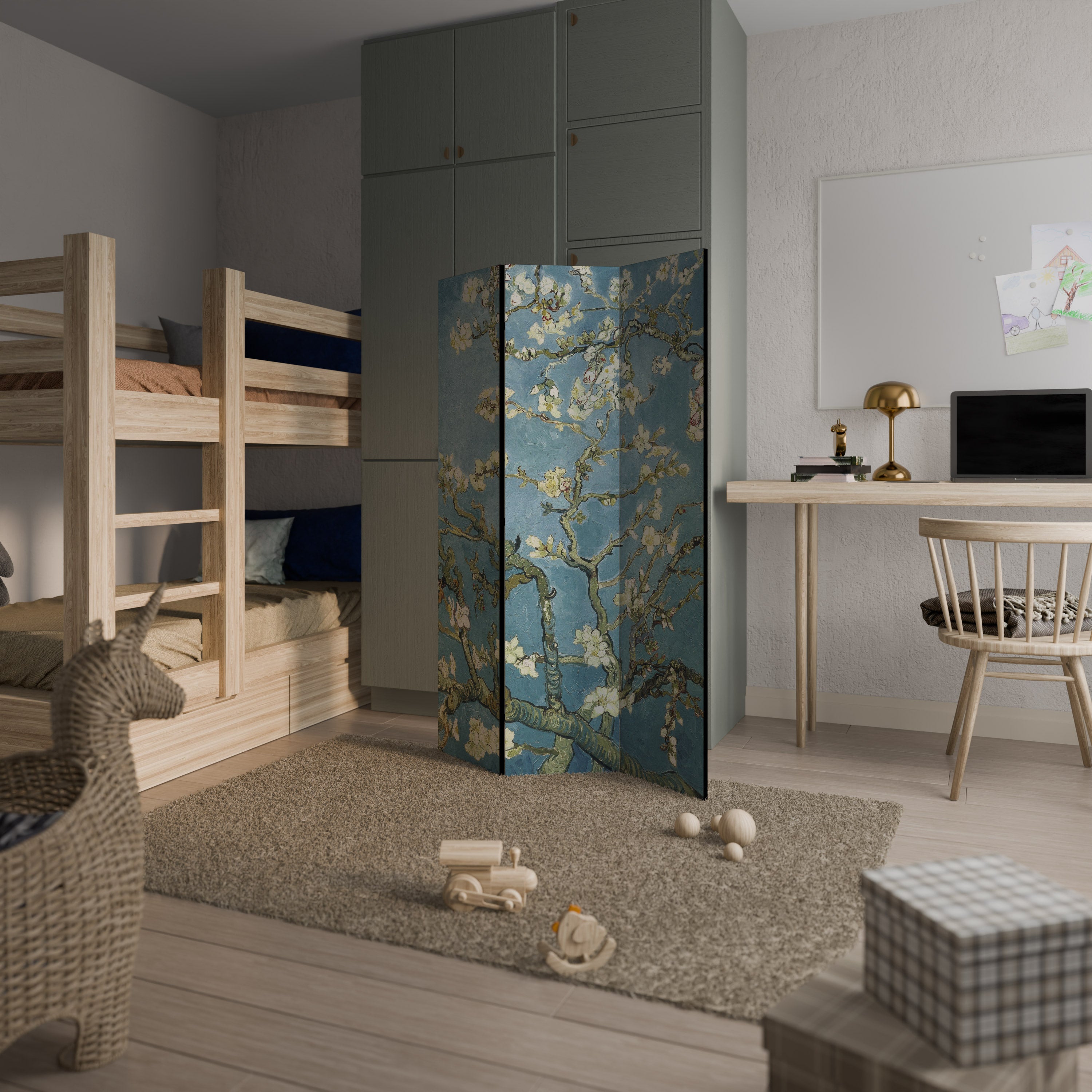 ALMOND BLOSSOM Decorative 3-Panel Room Divider