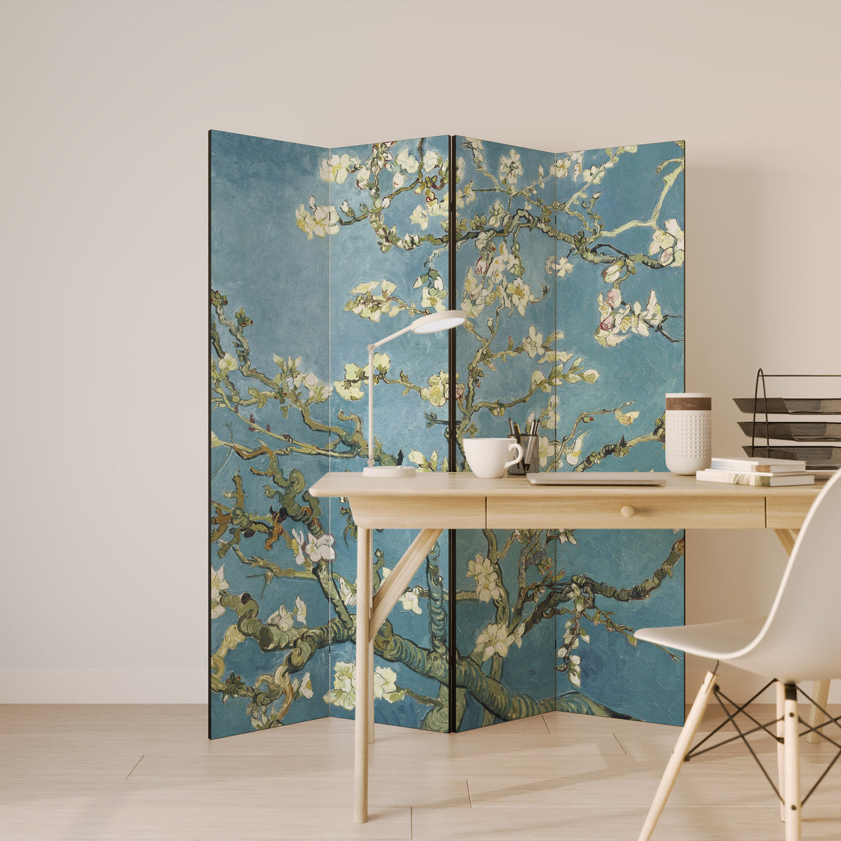 ALMOND BLOSSOM Biombo de 4 paneles