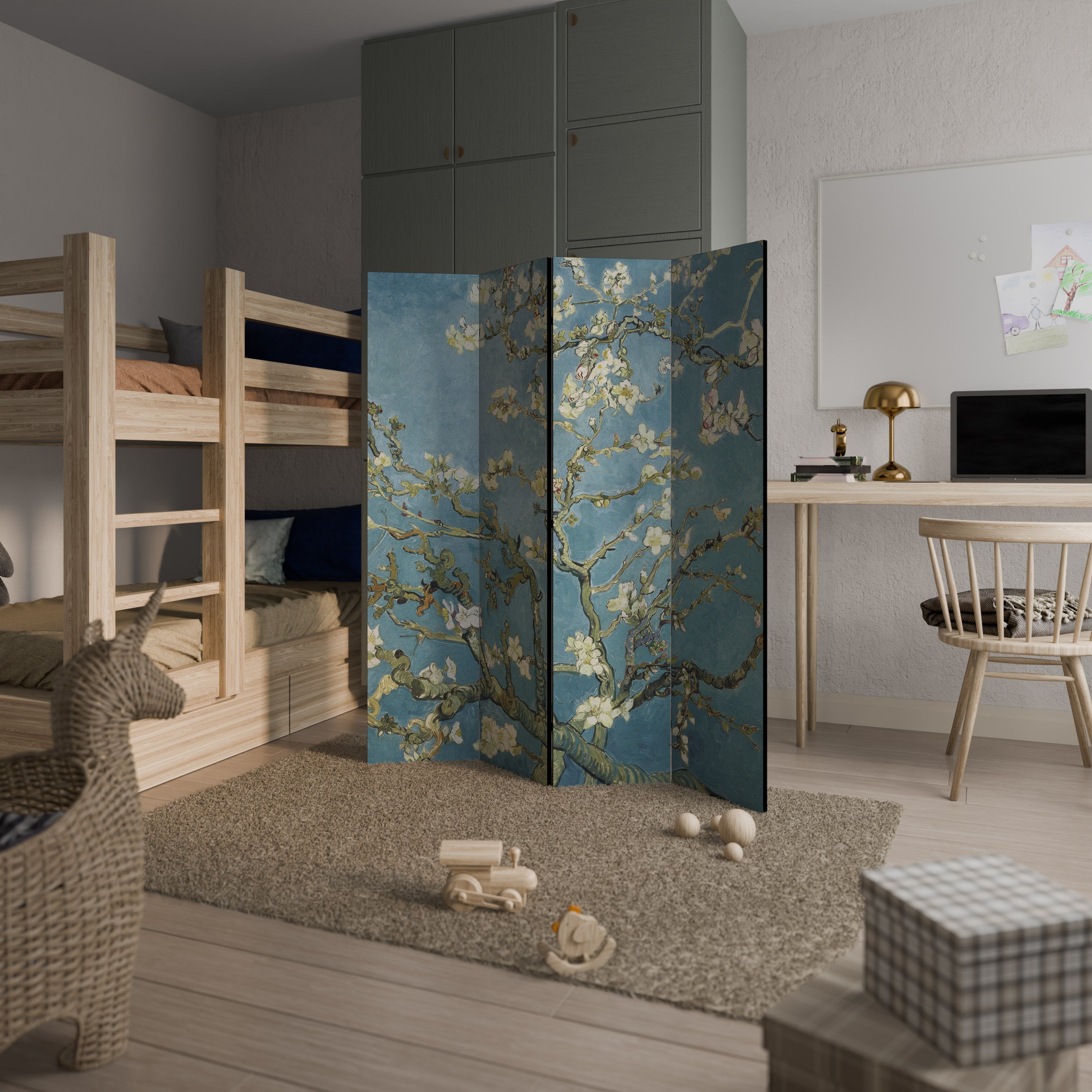 ALMOND BLOSSOM 4-Panel Room Divider