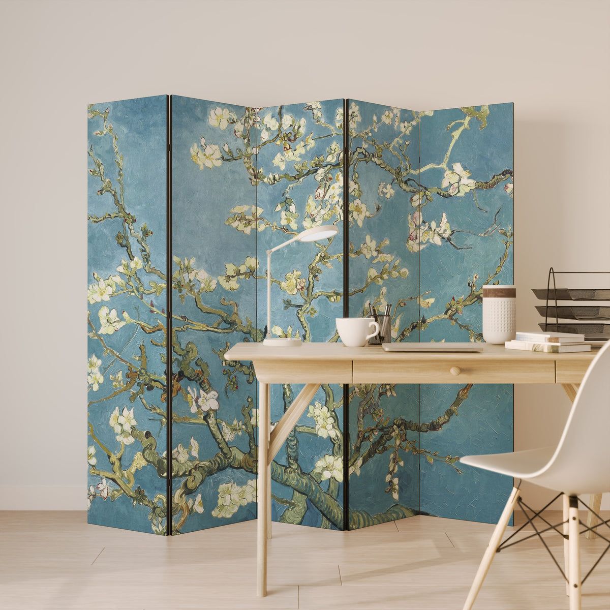 ALMOND BLOSSOM Biombo de 5 paneles