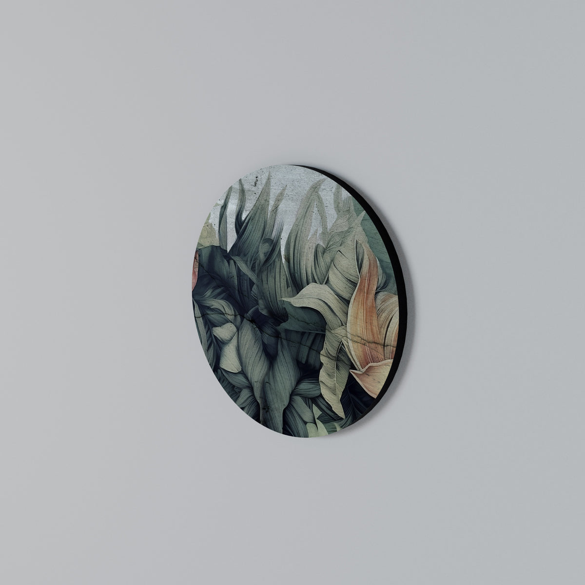 CRASHED LEAVES Arte de pared redondo