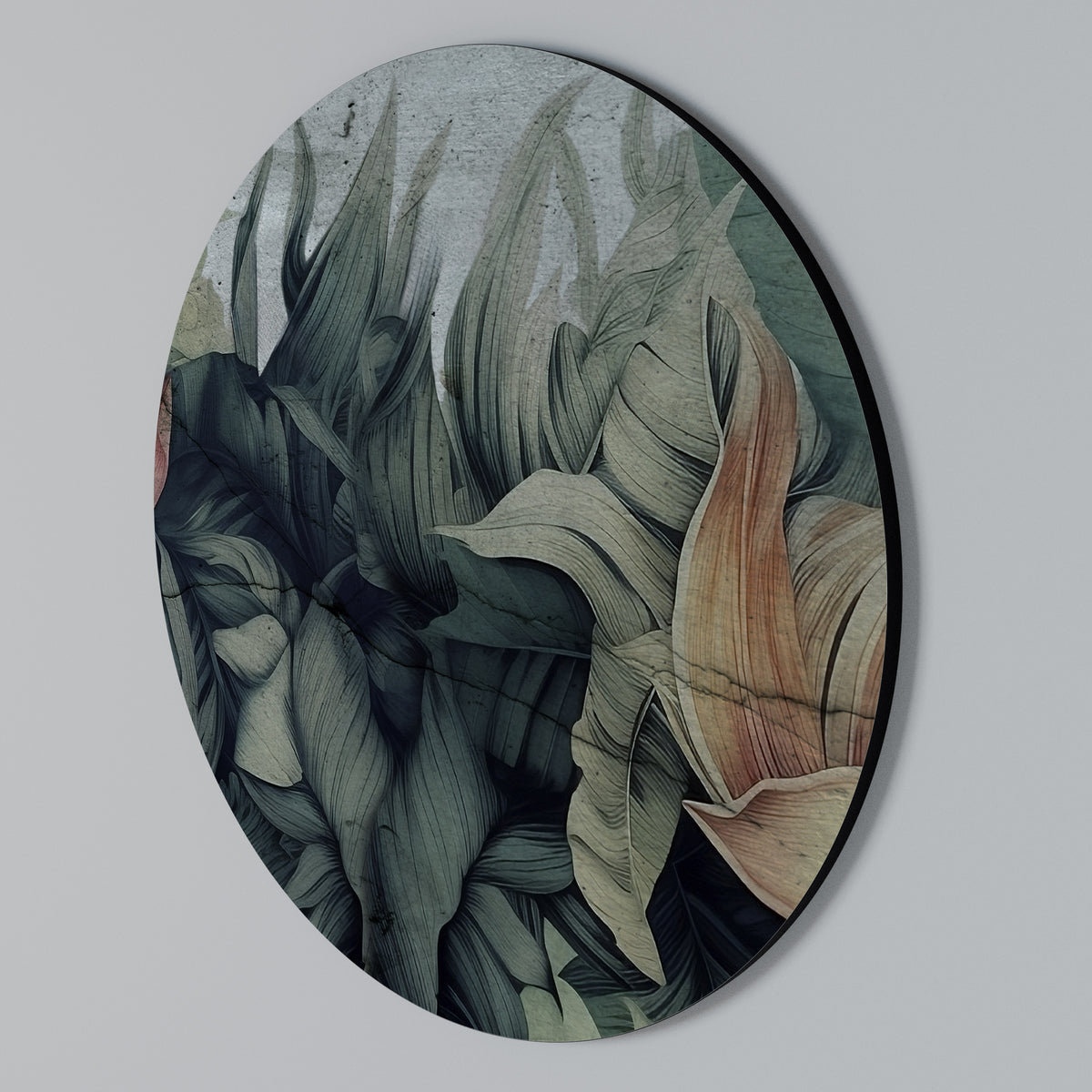 CRASHED LEAVES Arte de pared redondo