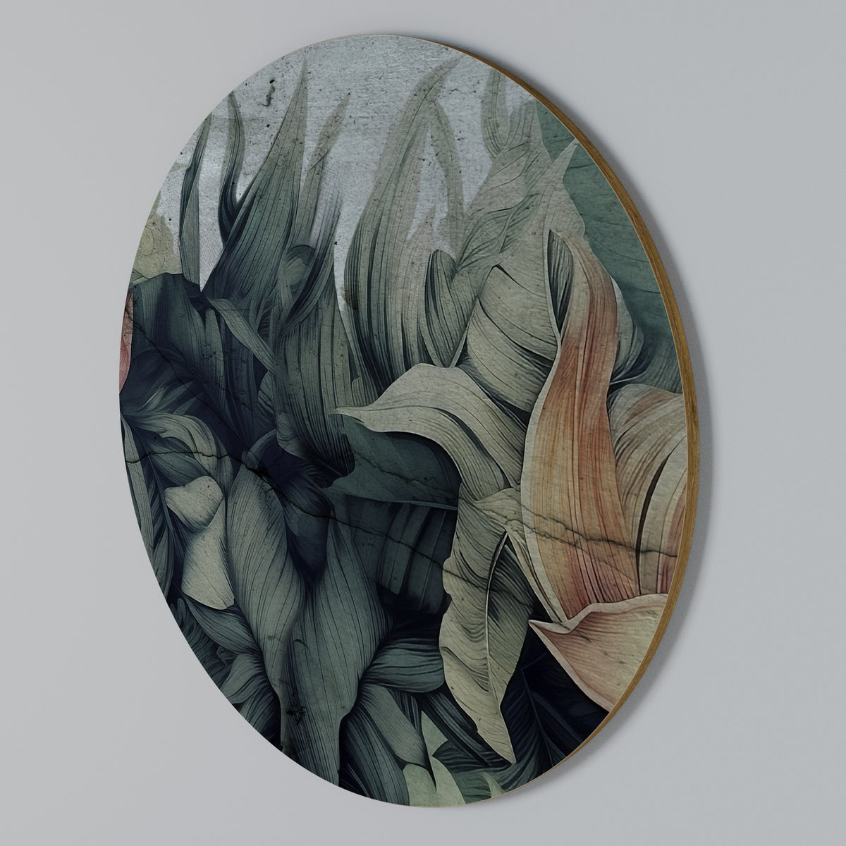 CRASHED LEAVES Arte de pared redondo