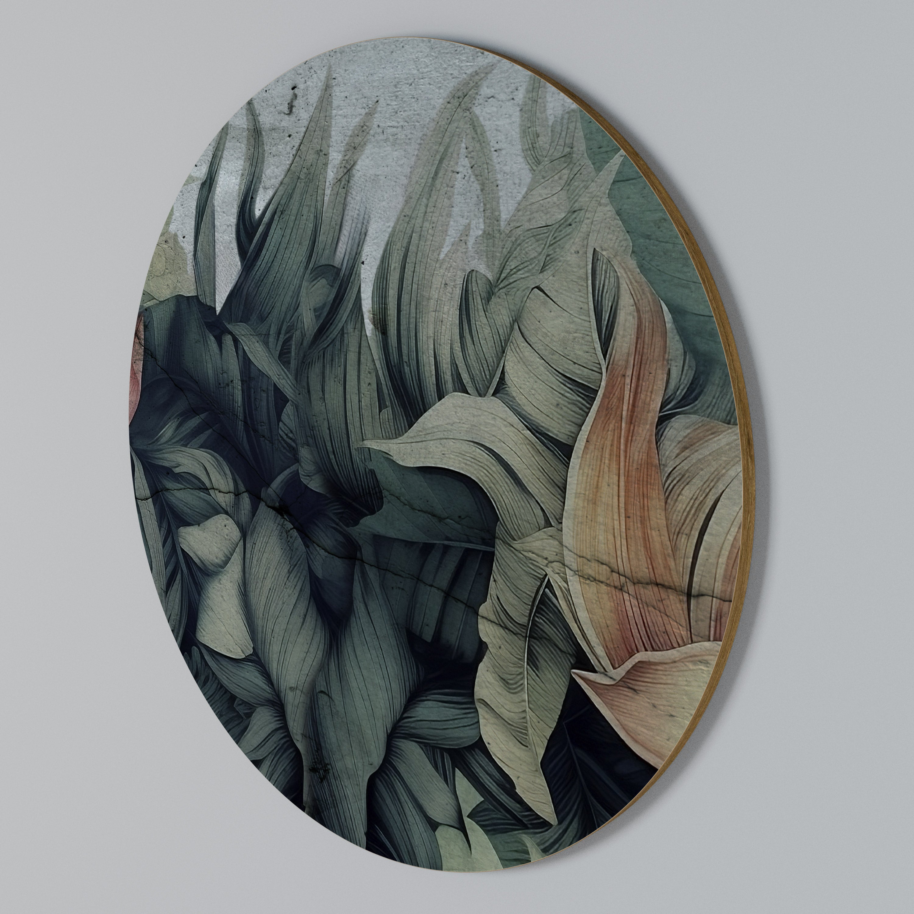 CRASHED LEAVES Round Wall Art