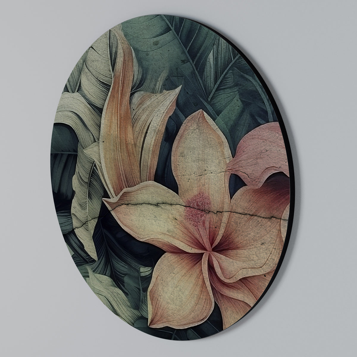 CRASHED LILY Arte de pared redondo
