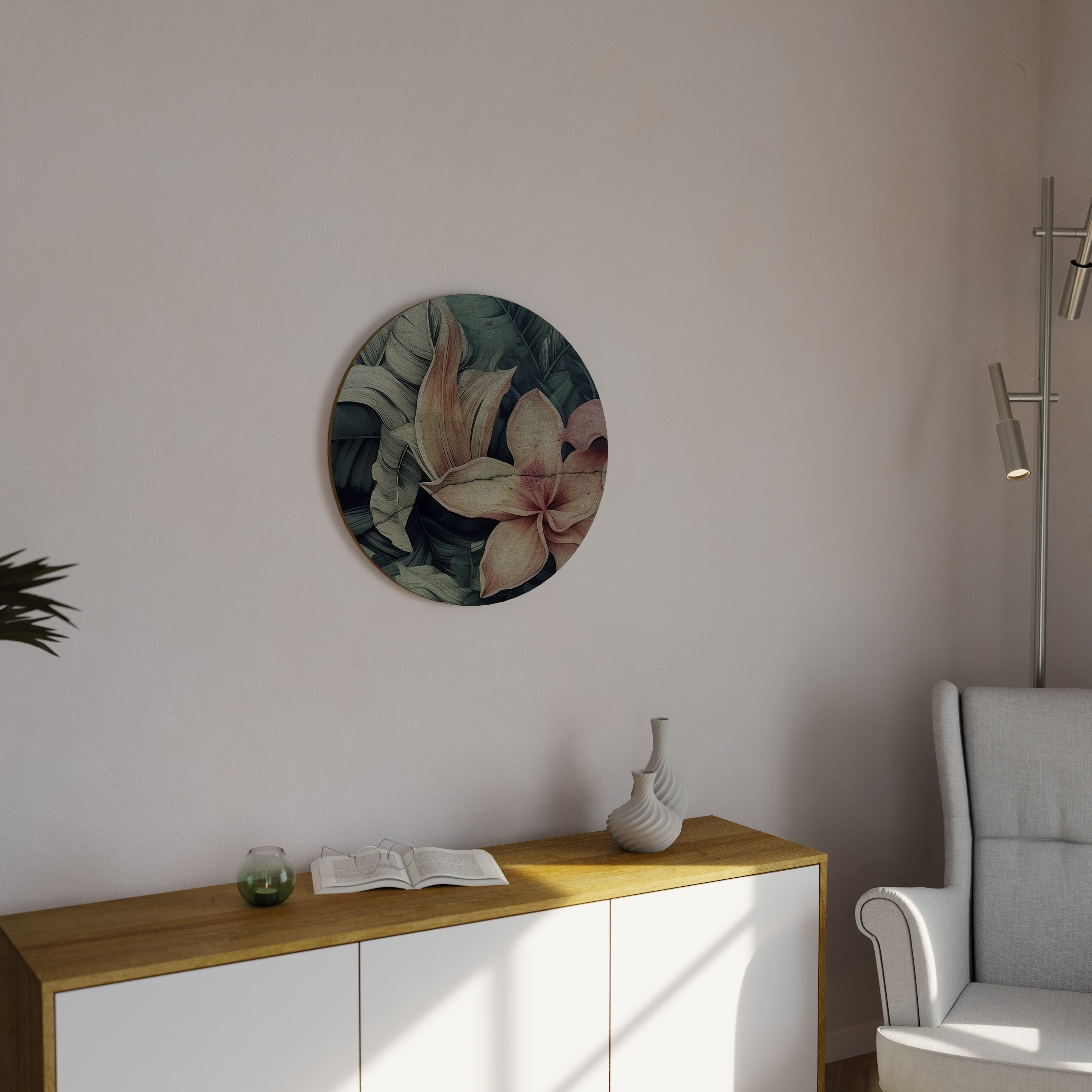 CRASHED LILY Round Wall Art