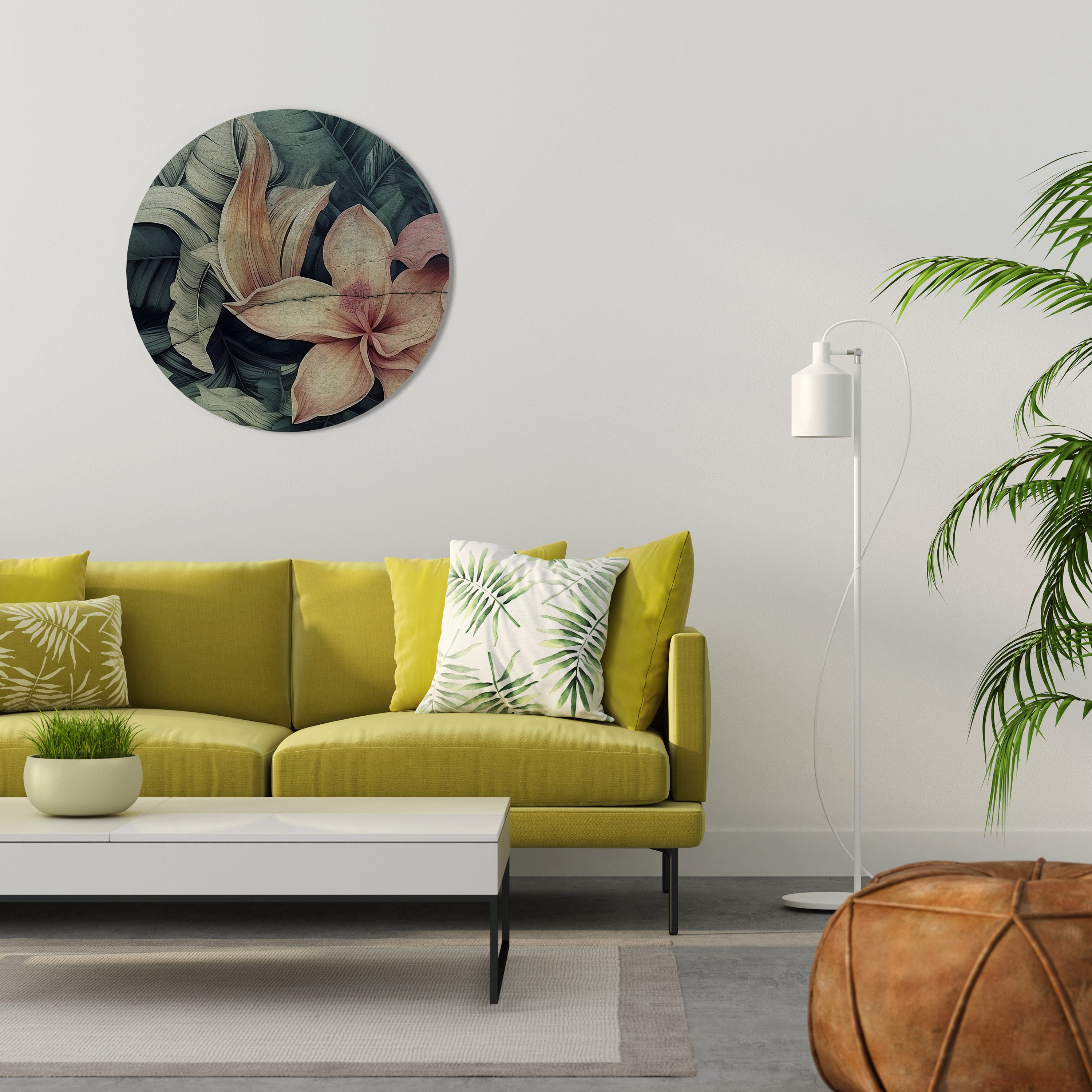 CRASHED LILY Round Wall Art