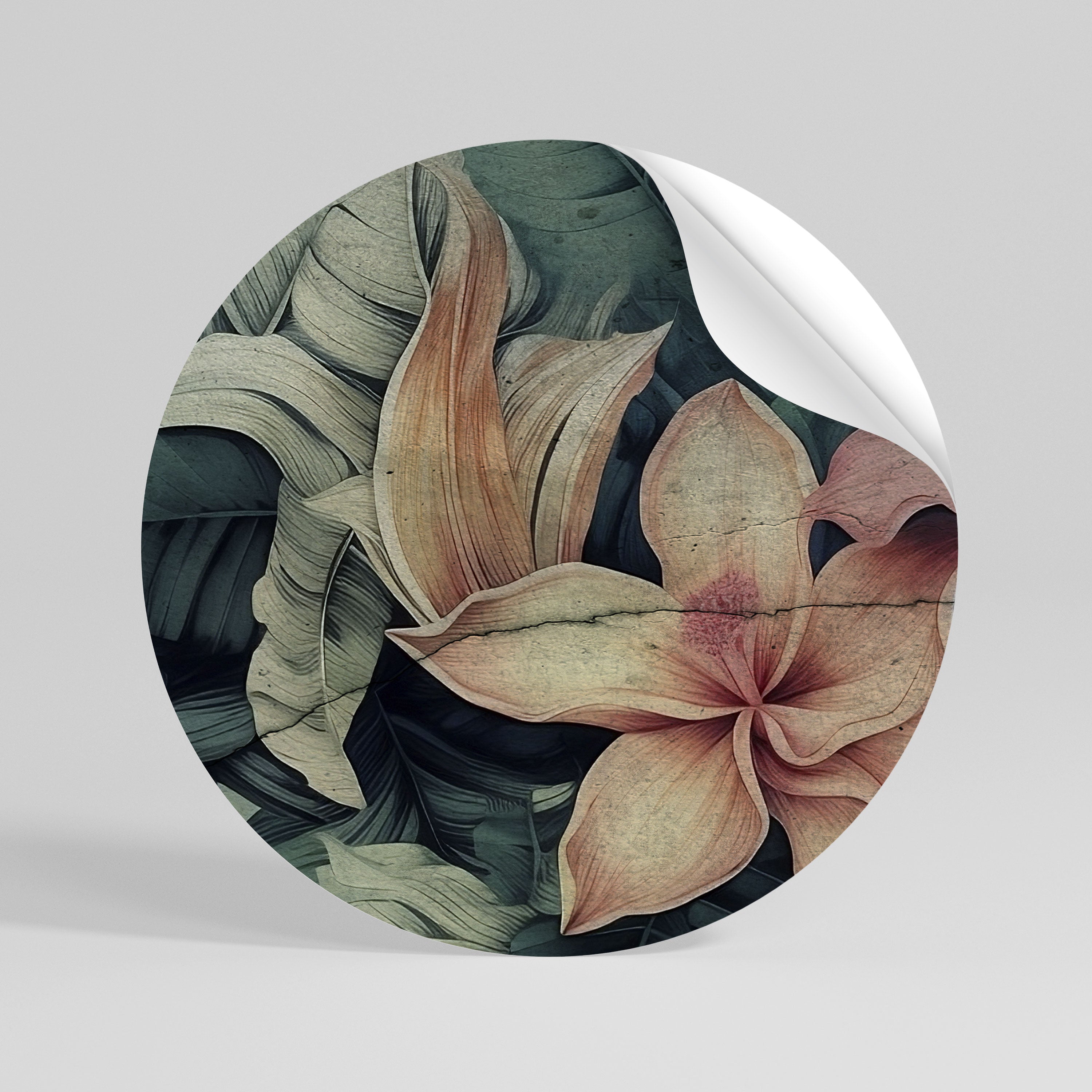 CRASHED LILY Vinilo adhesivo redondo