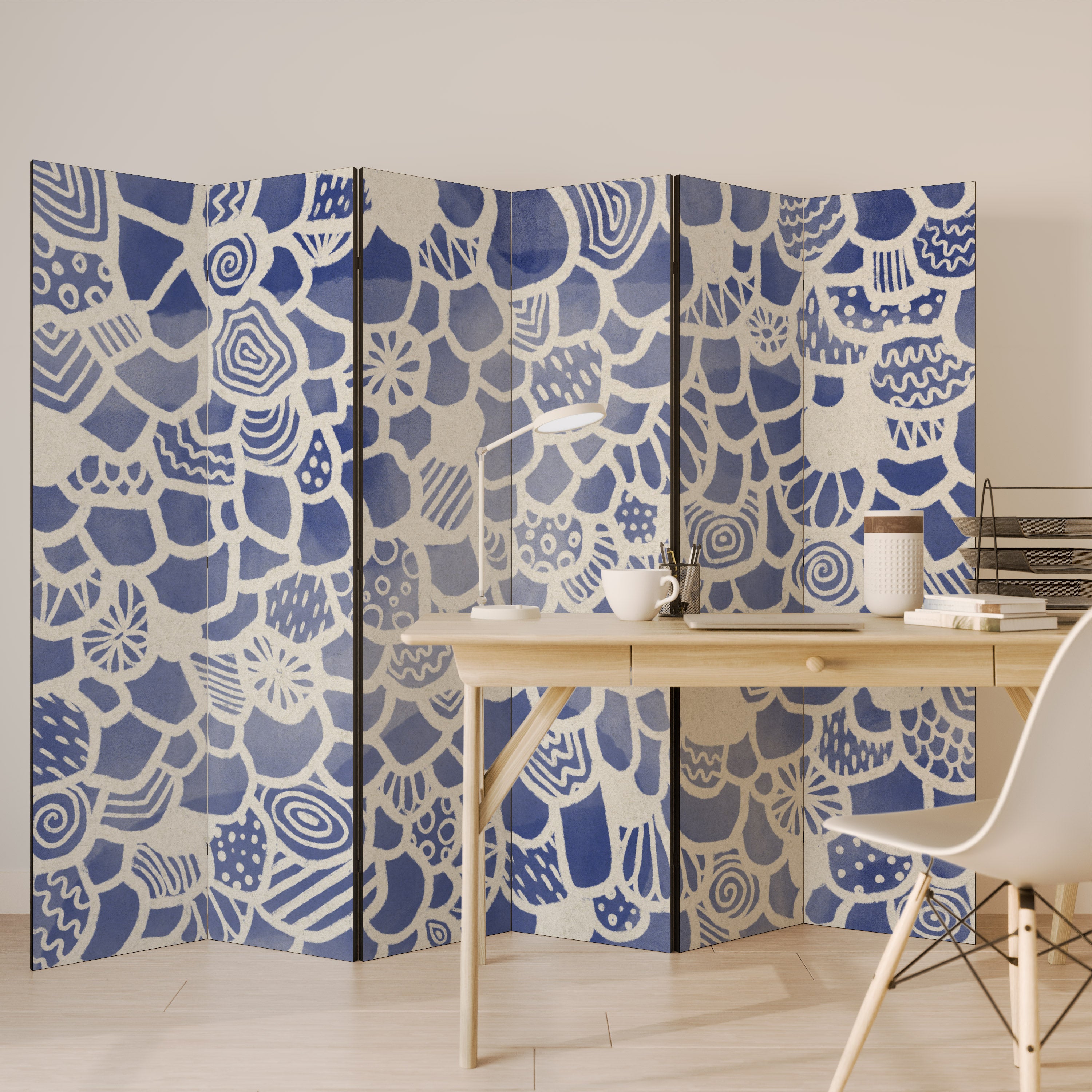 Separador de ambientes decorativo de 6 paneles SAPHIRE TESSERA