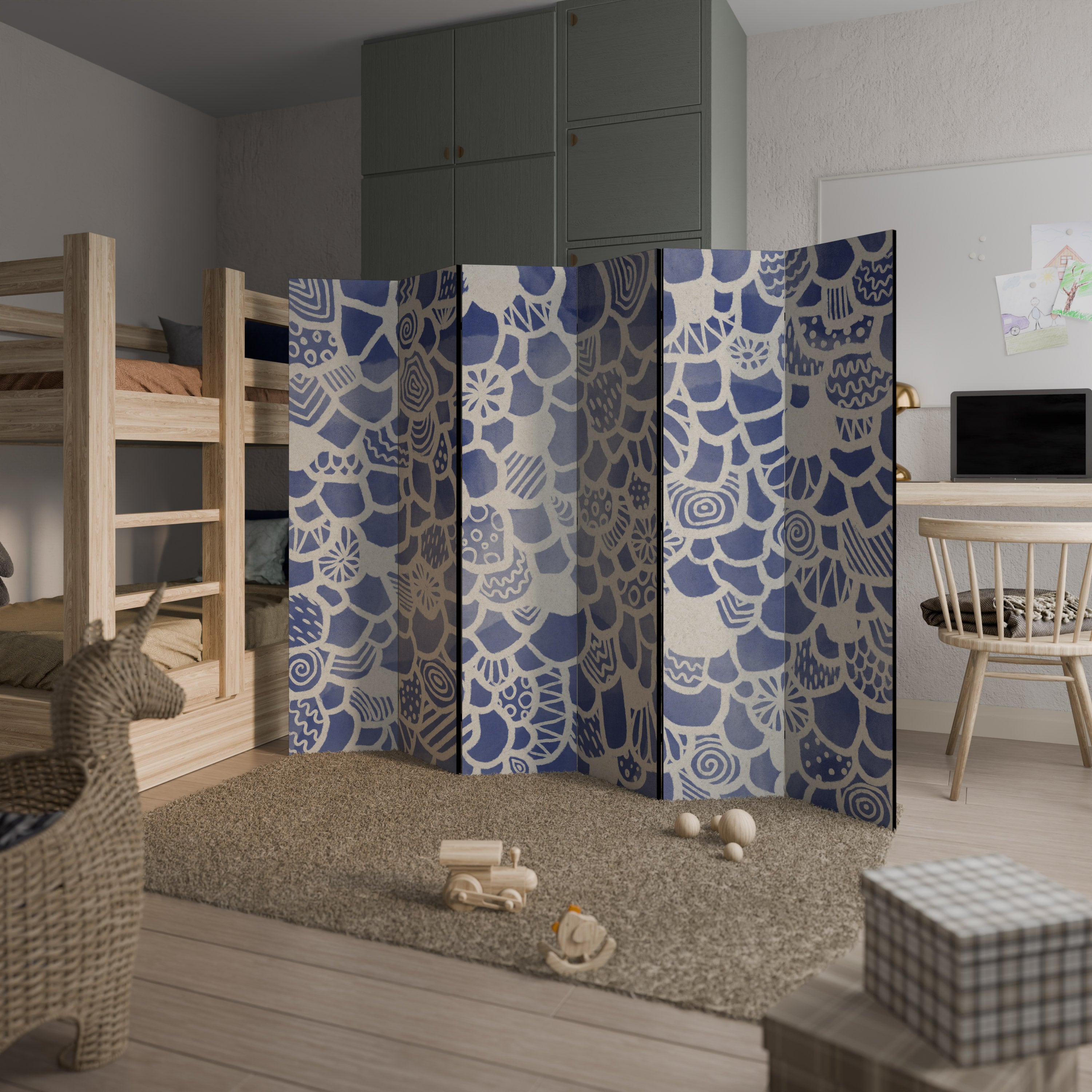 Separador de ambientes decorativo de 6 paneles SAPHIRE TESSERA
