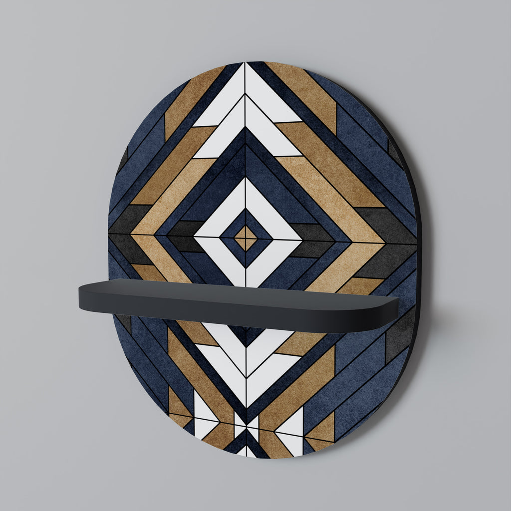 Estantería de arte ovalada ARTFUL GEOMETRY con acabado negro
