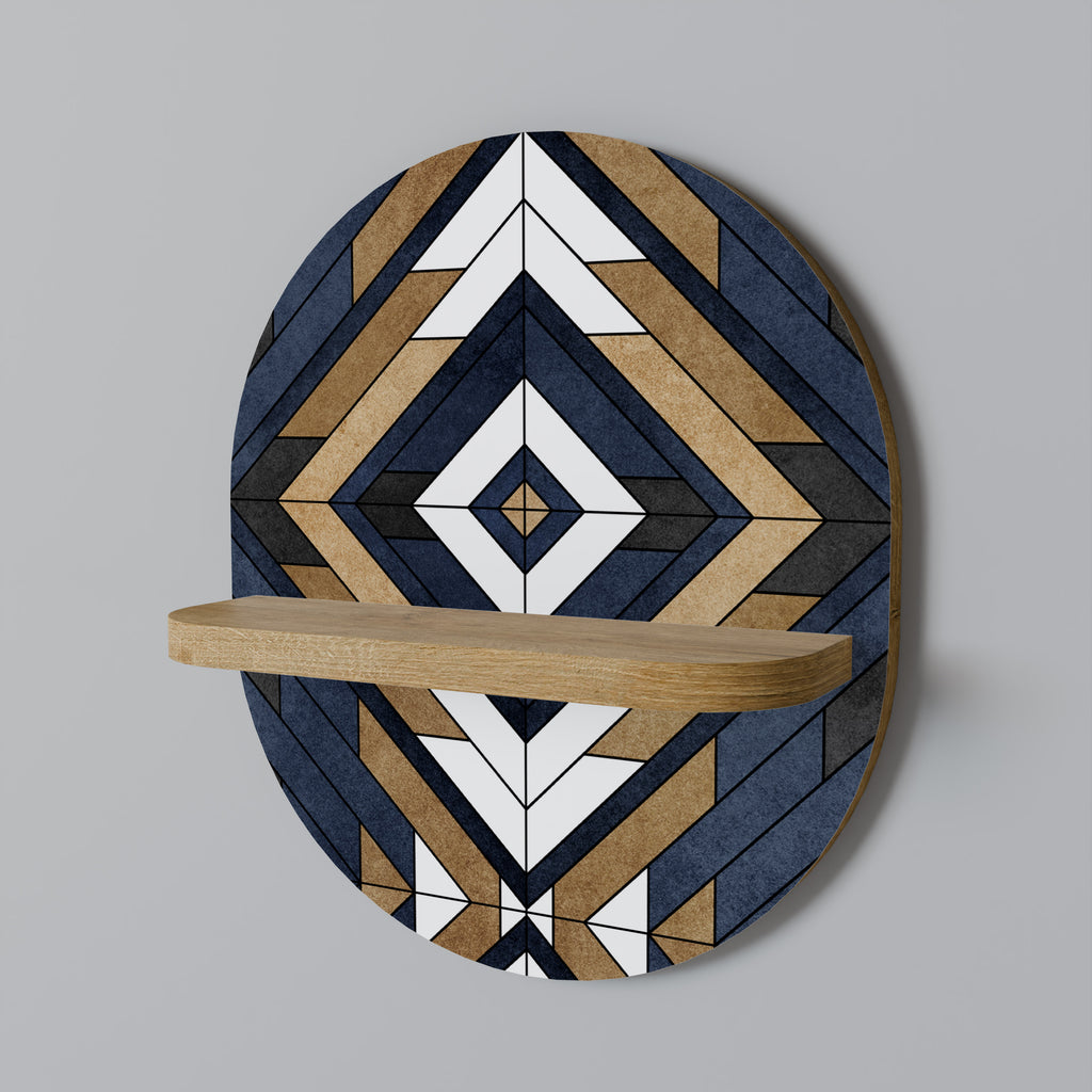 ARTFUL GEOMETRY Oval Art Shelf In Oak Effect