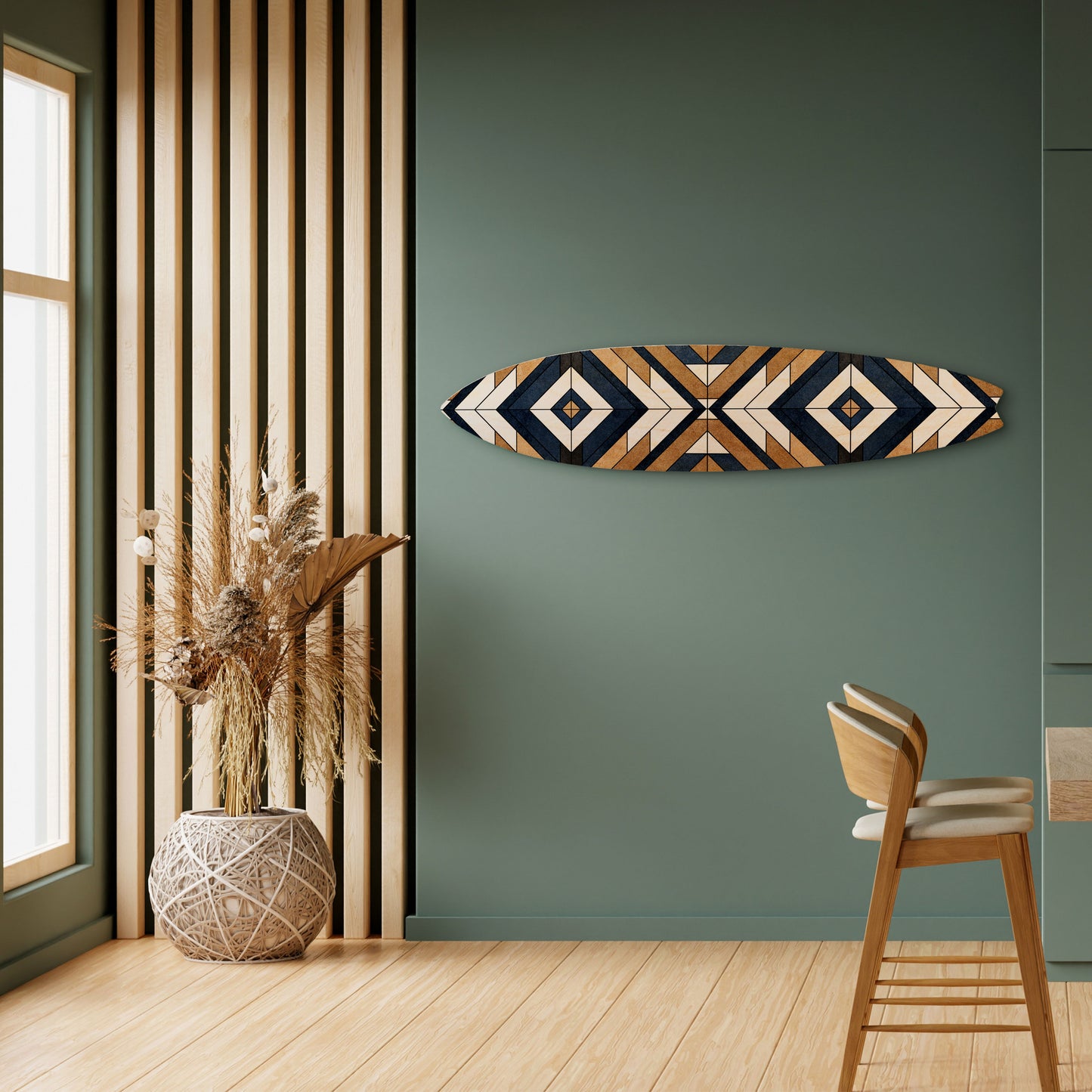 ARTFUL GEOMETRY Panel decorativo de tabla de surf