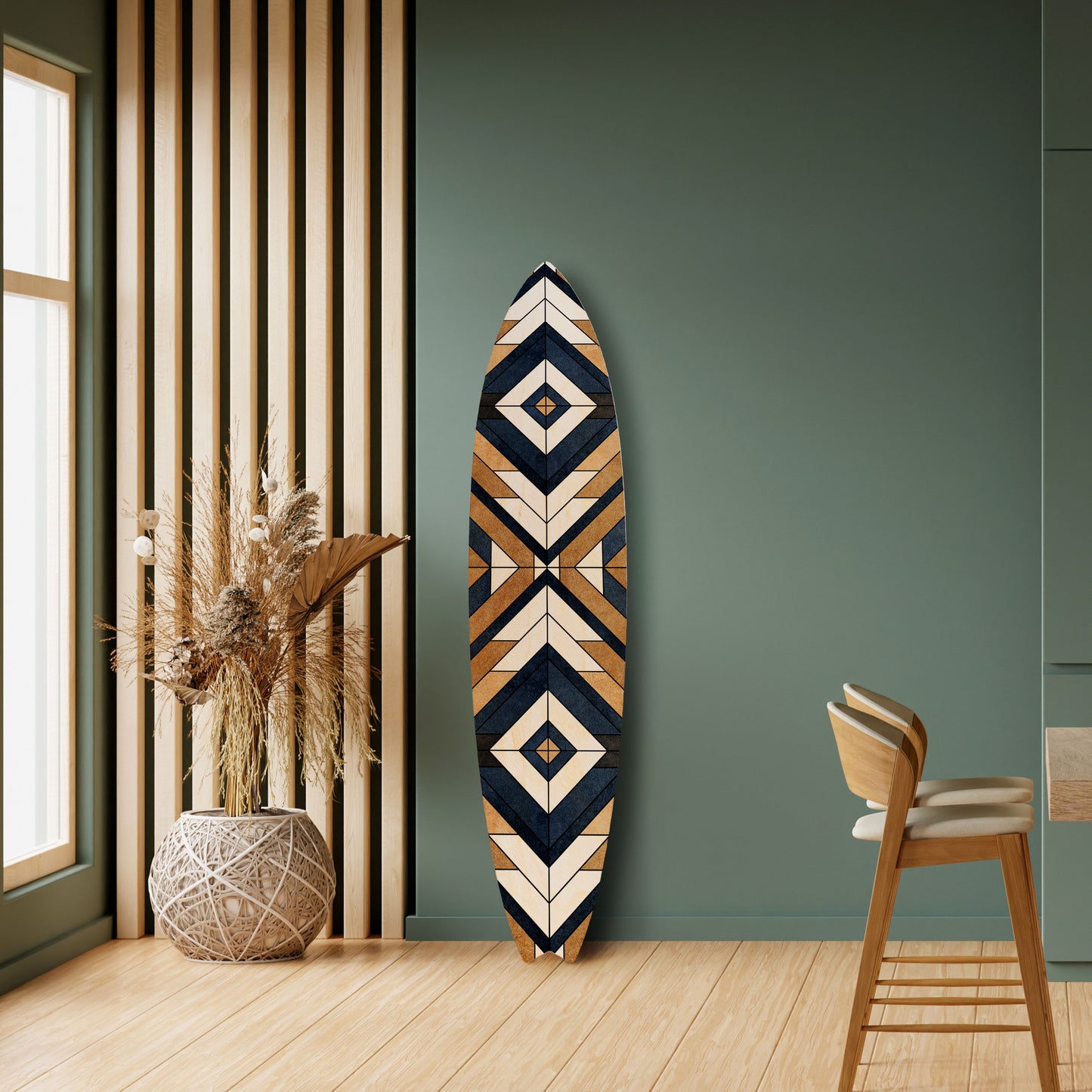 ARTFUL GEOMETRY Panel decorativo de tabla de surf