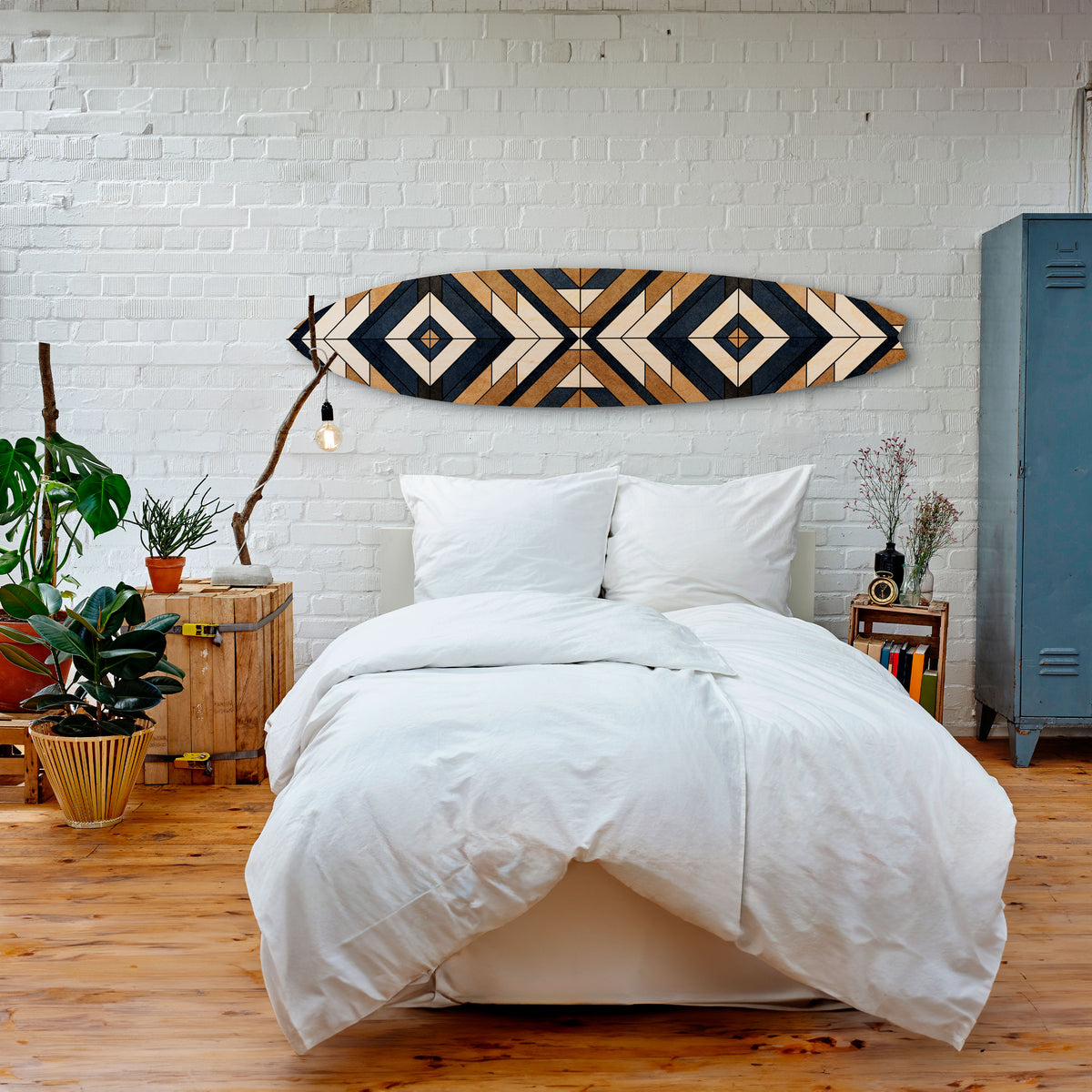 ARTFUL GEOMETRY Panel decorativo de tabla de surf