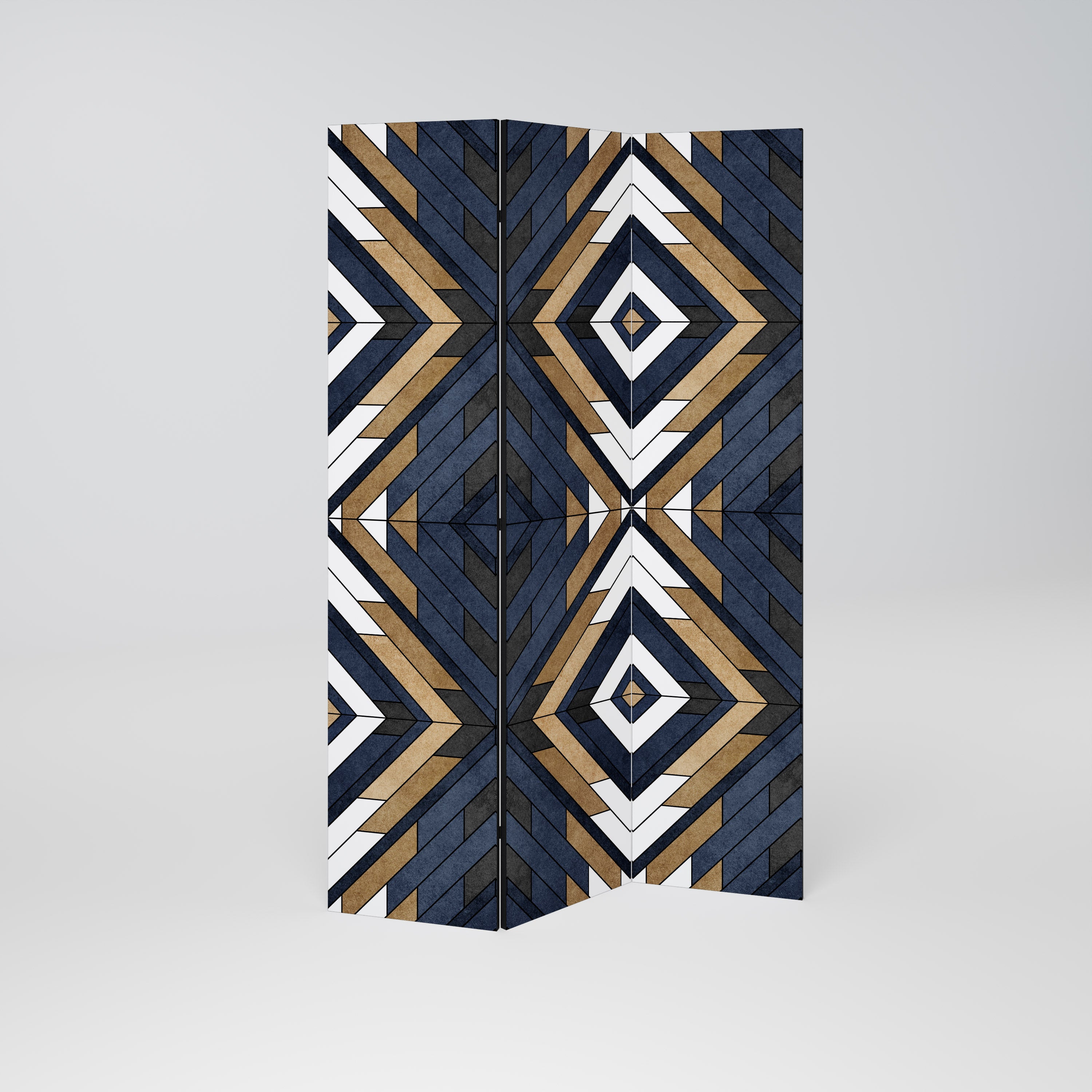 ARTFUL GEOMETRY Decorative 3-Panel Room Divider