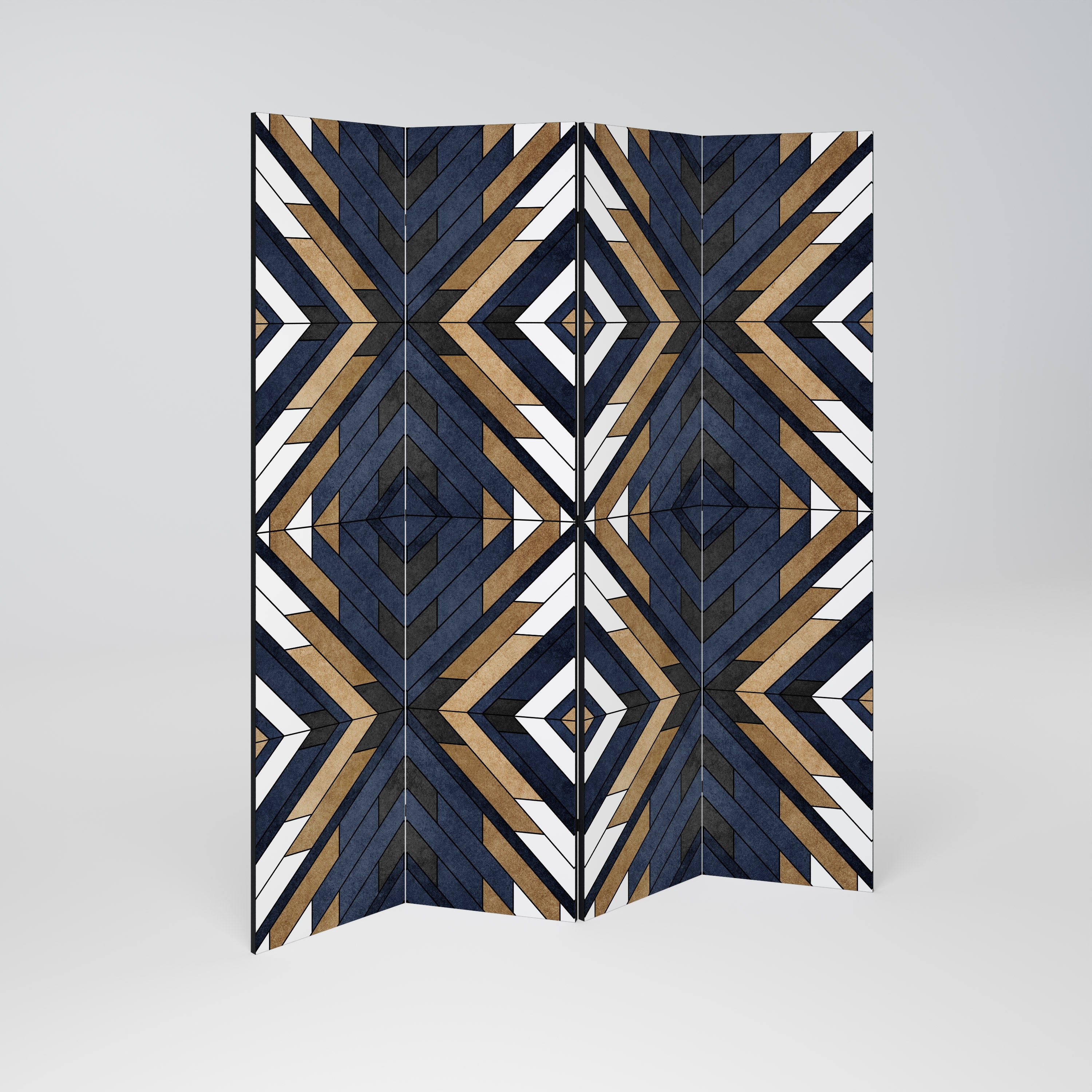 ARTFUL GEOMETRY Decorative 4-Panel Room Divider
