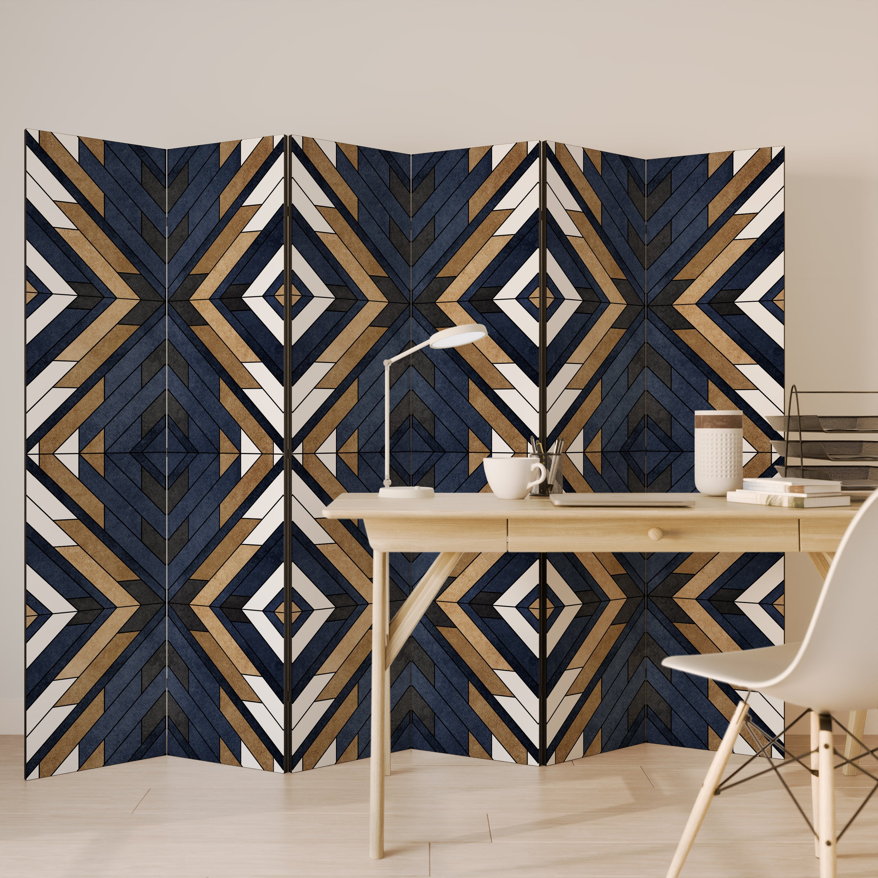 Biombo decorativo de 6 paneles ARTFUL GEOMETRY