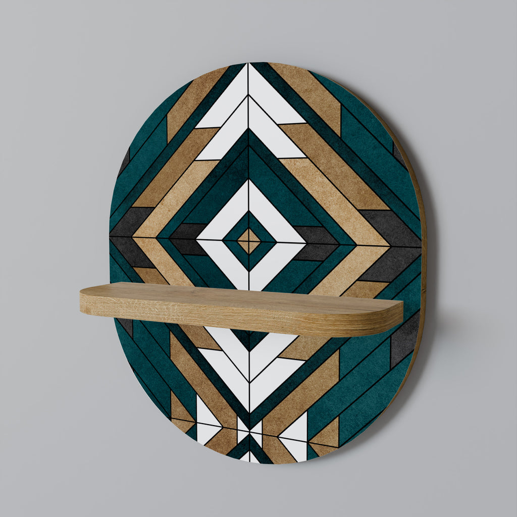 ARTISTIC GEOMETRY Oval Art Shelf In Oak Effect