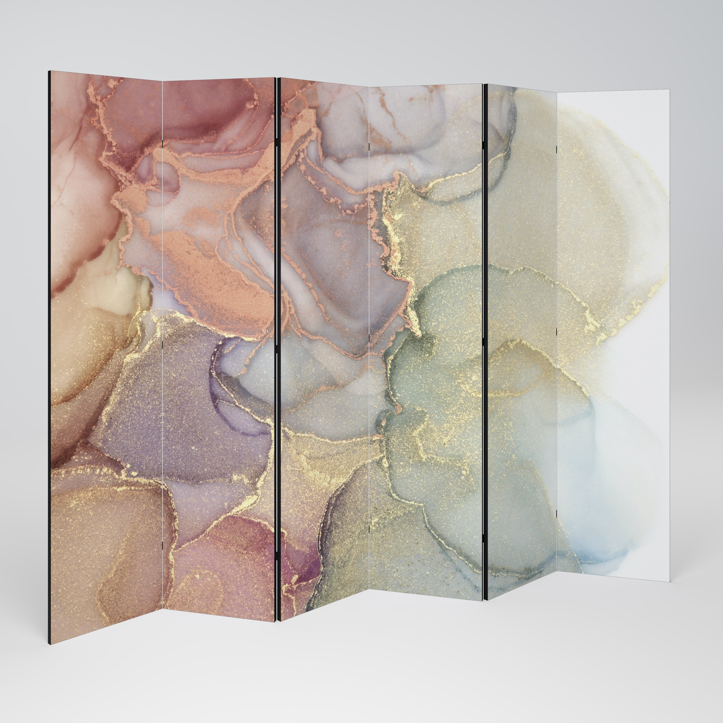 Biombo decorativo de 6 paneles GOLDEN DREAMSCAPE RHYTHM