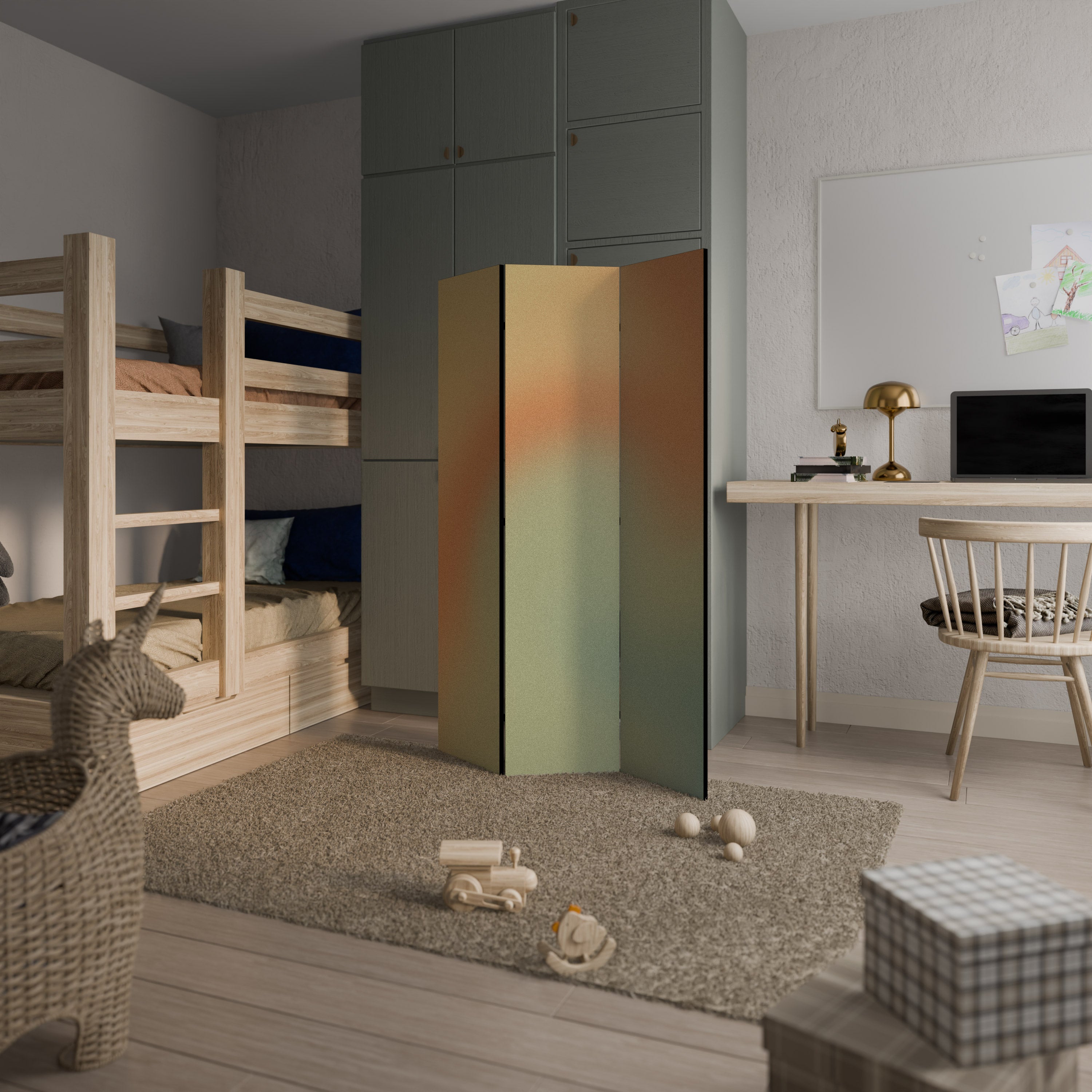 MIRAGE MELODIES Biombo de 3 paneles