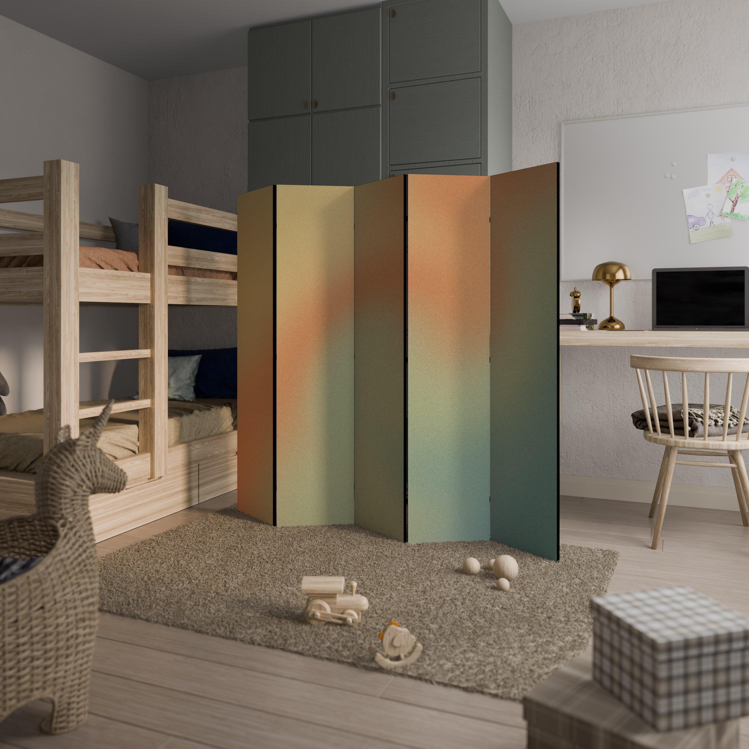 Biombo decorativo de 5 paneles MIRAGE MELODIES