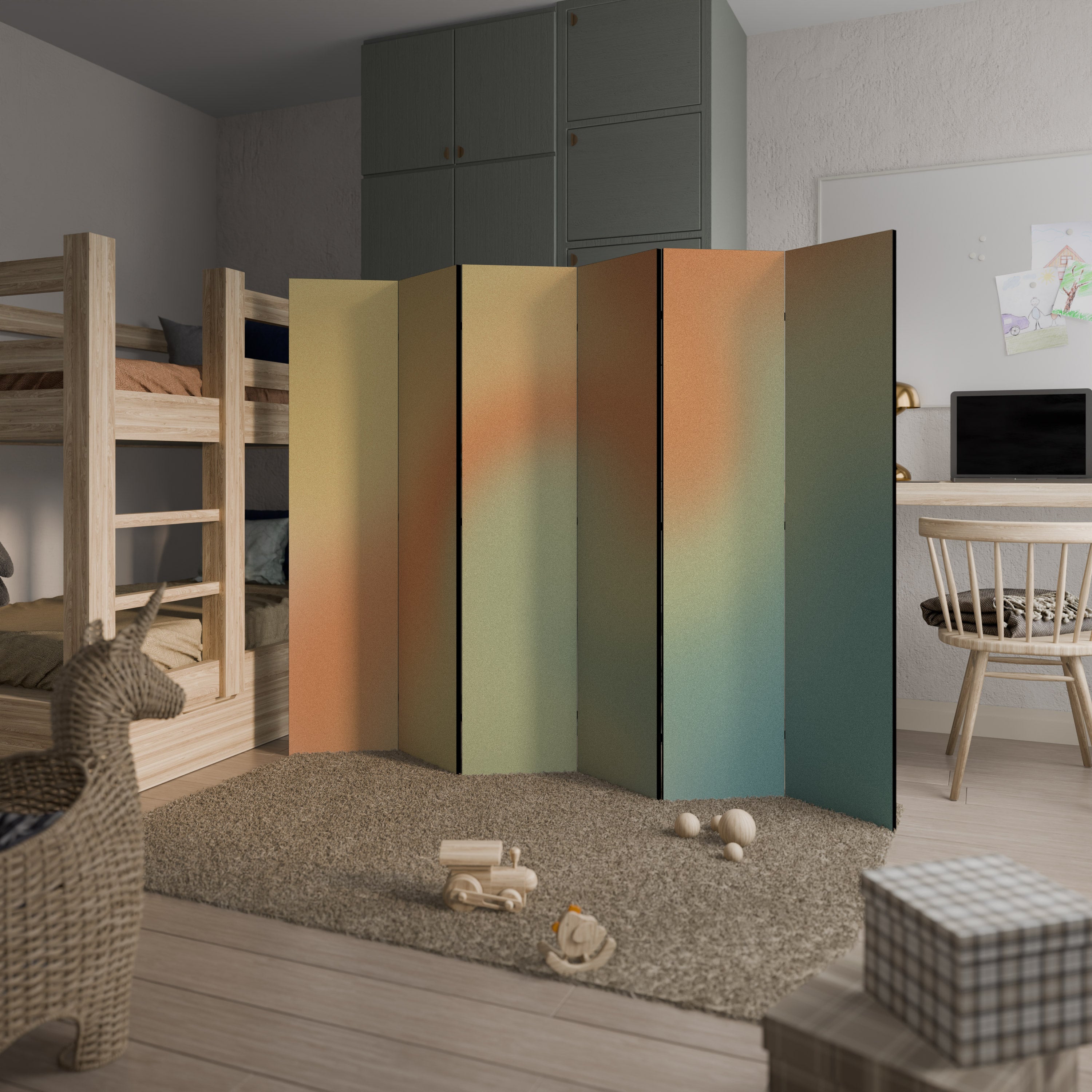 Biombo decorativo MIRAGE MELODIES de 6 paneles